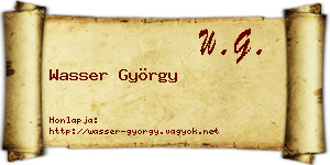 Wasser György névjegykártya