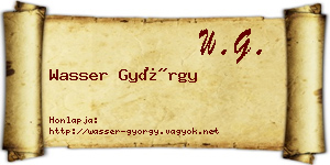 Wasser György névjegykártya